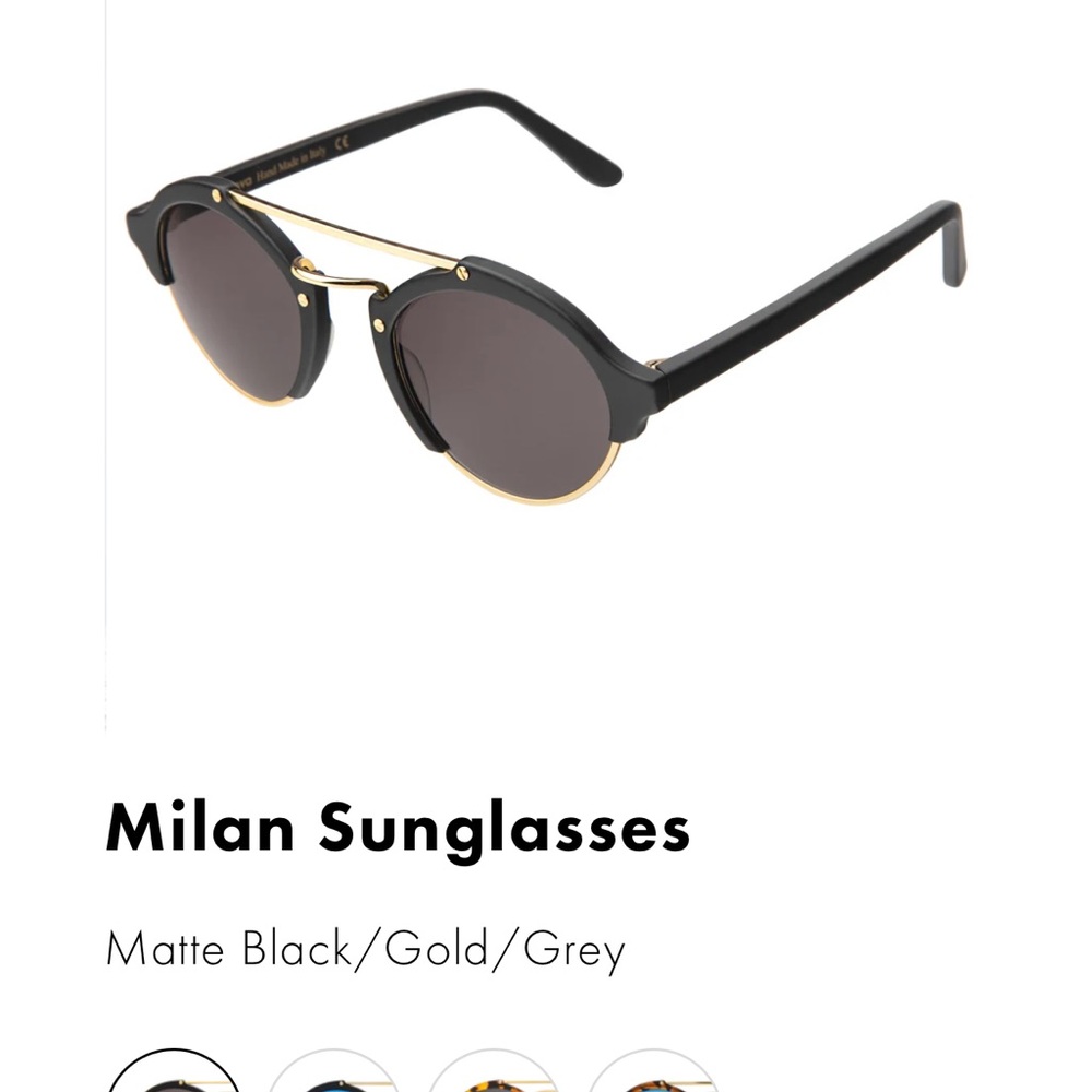 Illesteva Milan Sunglasses — Black & Gold